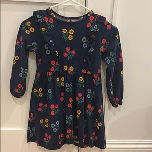 Biden Girls Dress Navy with Multicolor Flowers